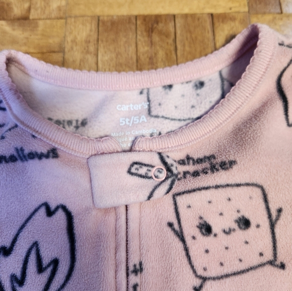 Girls 5t Carters footed onesies smores and cupcake print - Picture 2 of 5